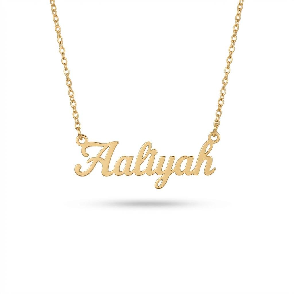 Personalized 14K Gold Name Necklace - Custom Nameplate