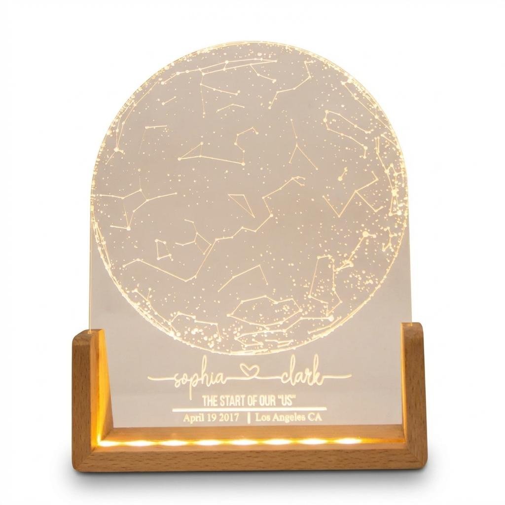 Personalized Star Map Night Light - Custom Anniversary Gift