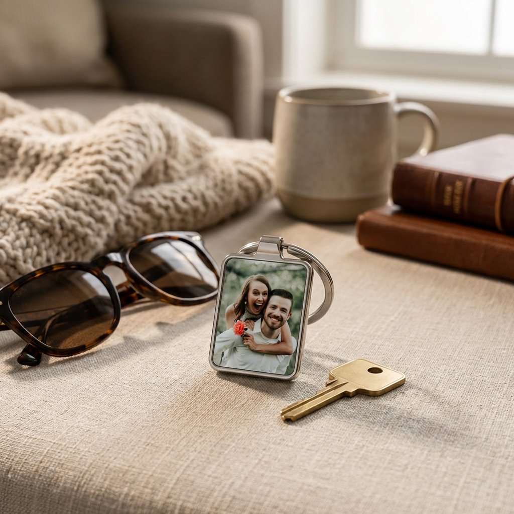 Heirloom Portrait Custom Photo Keychain