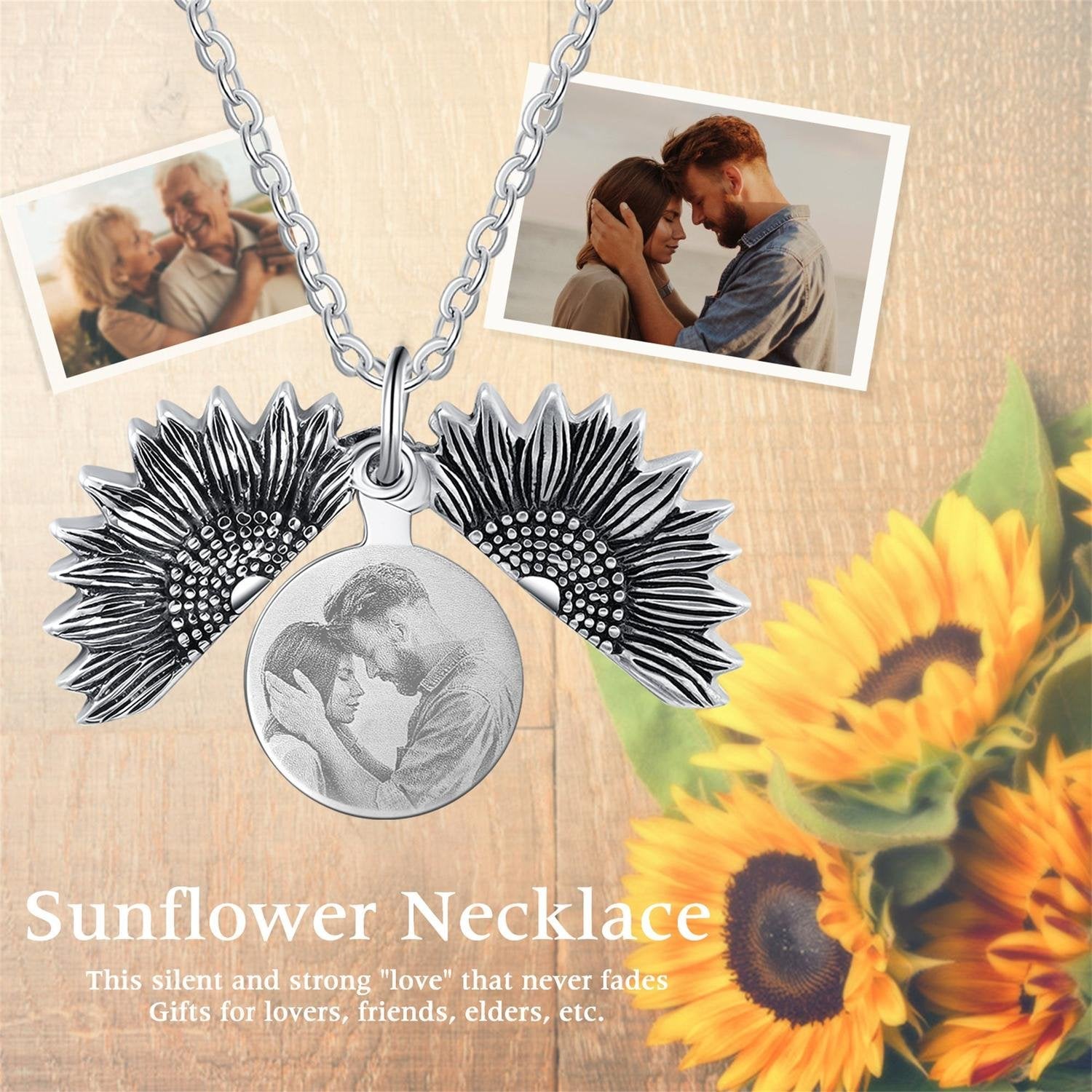 Eternal Bloom Personalized Sunflower Locket
