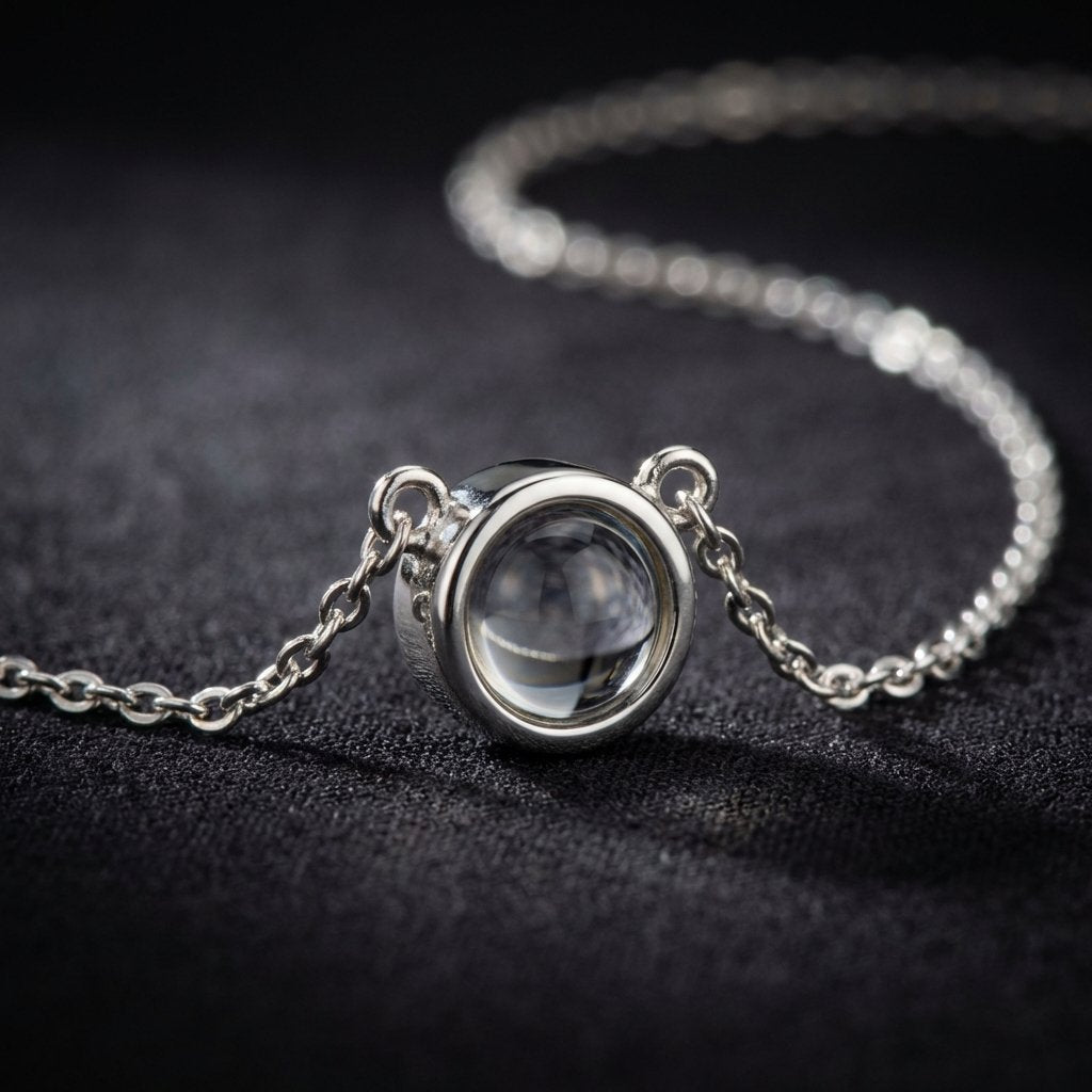 Personalized Photo Projection Necklace • Sterling Silver