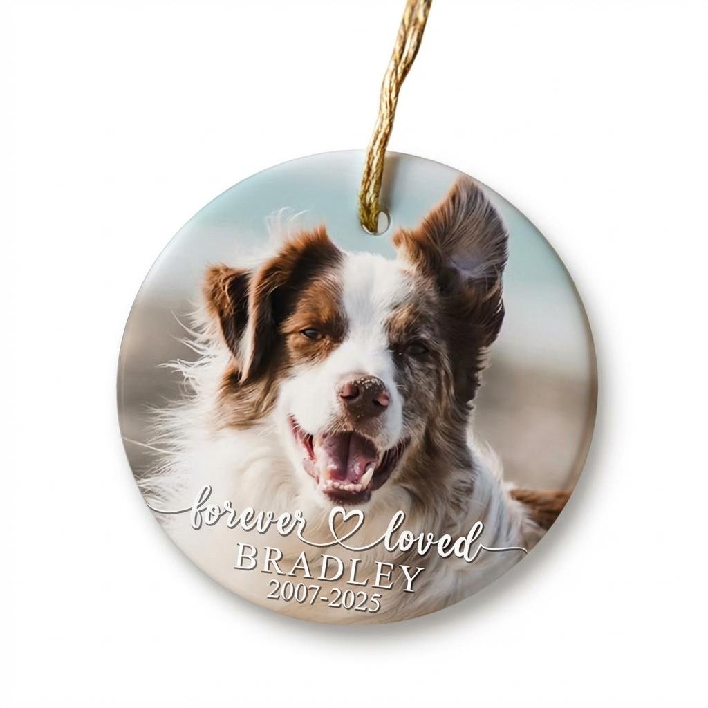Personalized Pet Memorial Photo Ornament Dog Sympathy Gift