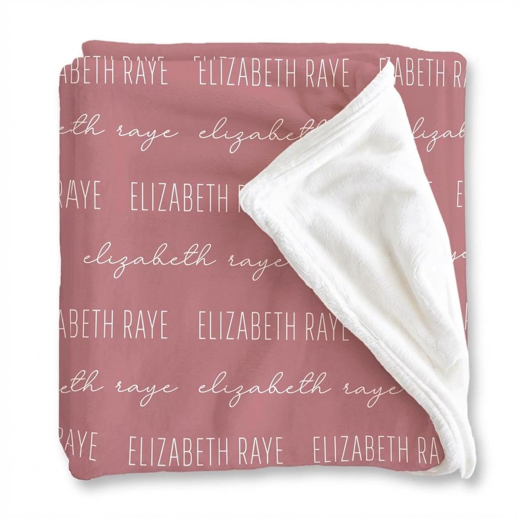 Personalized Baby Name Blanket - Custom Minky Newborn Swaddle
