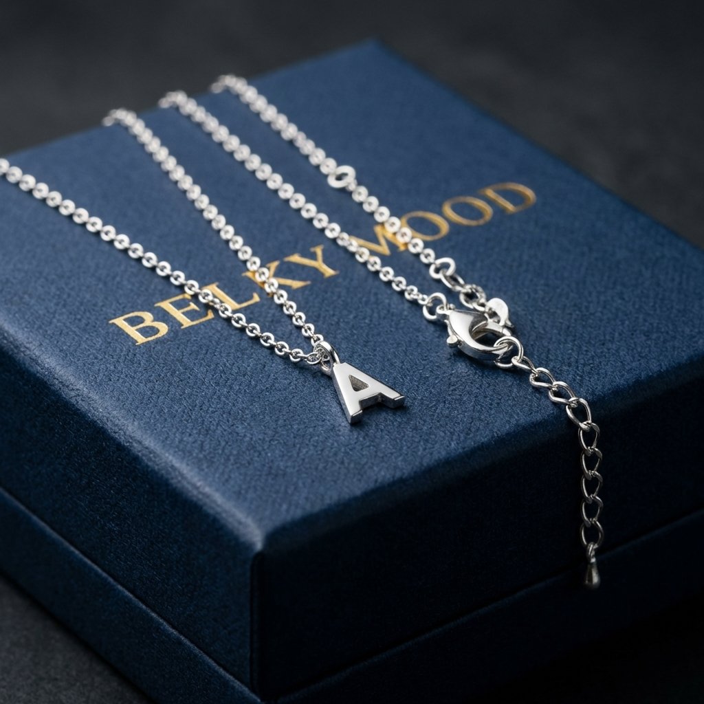 Personalized Initial Necklace - Solid 925 Sterling Silver