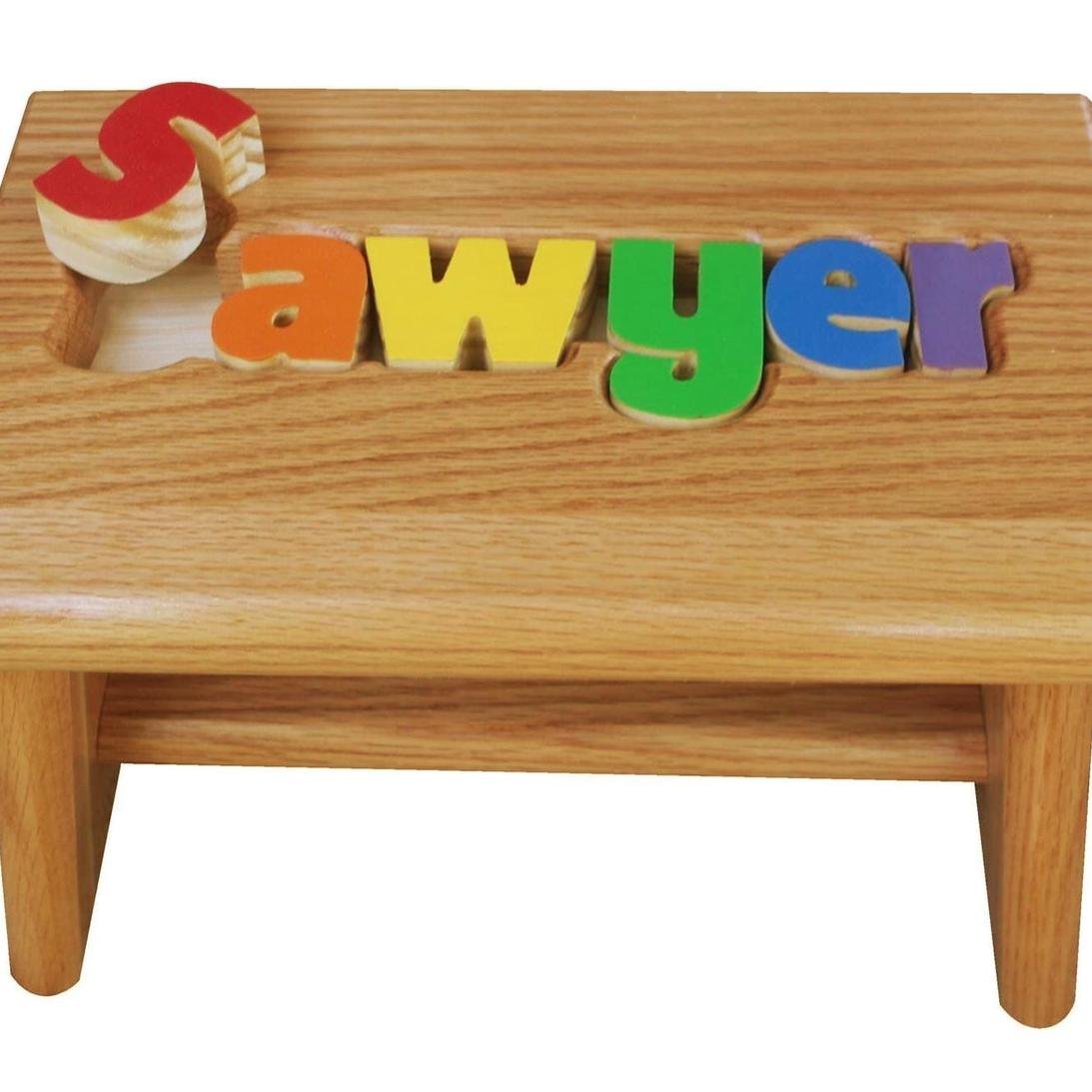 Heirloom Personalized Toddler Name Puzzle Stool