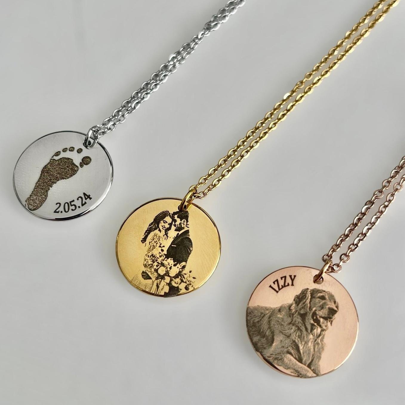 Eternal Portrait Engraved Photo Necklace