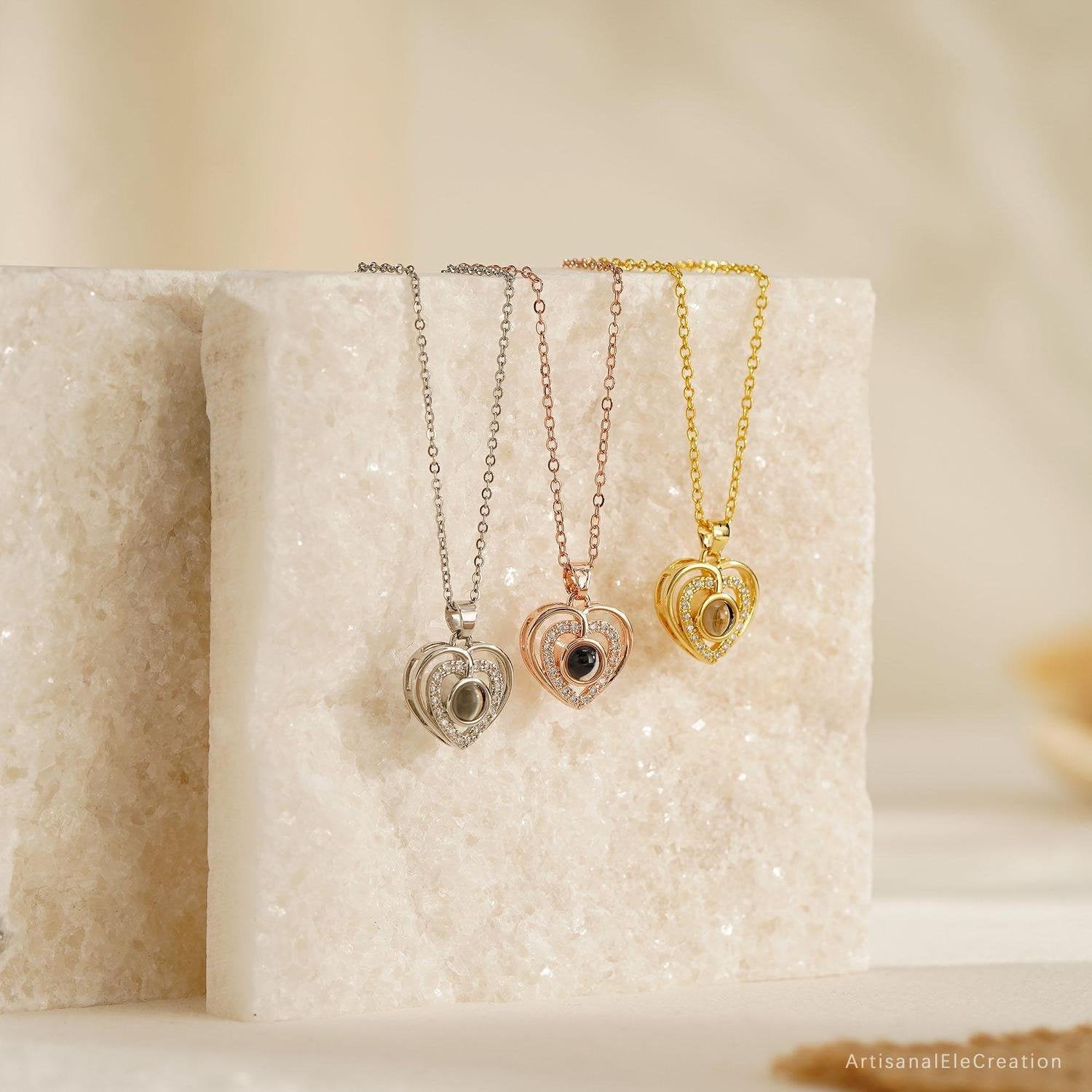 Eternal Memory Heart Projection Necklace