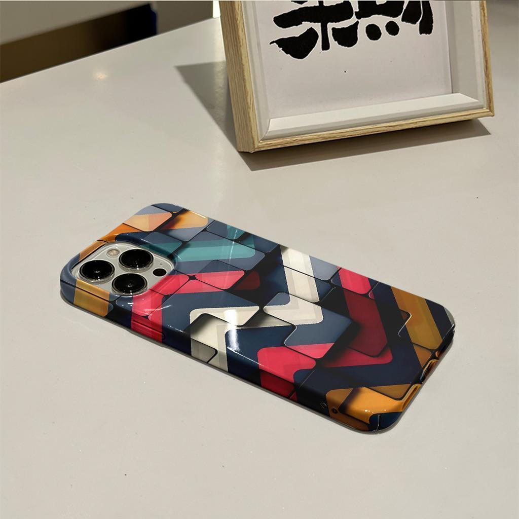 Abstract Geometric Phone Case Colorful Design