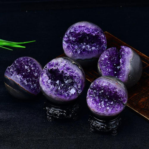 Amethyst Crystal Geode Sphere Collection