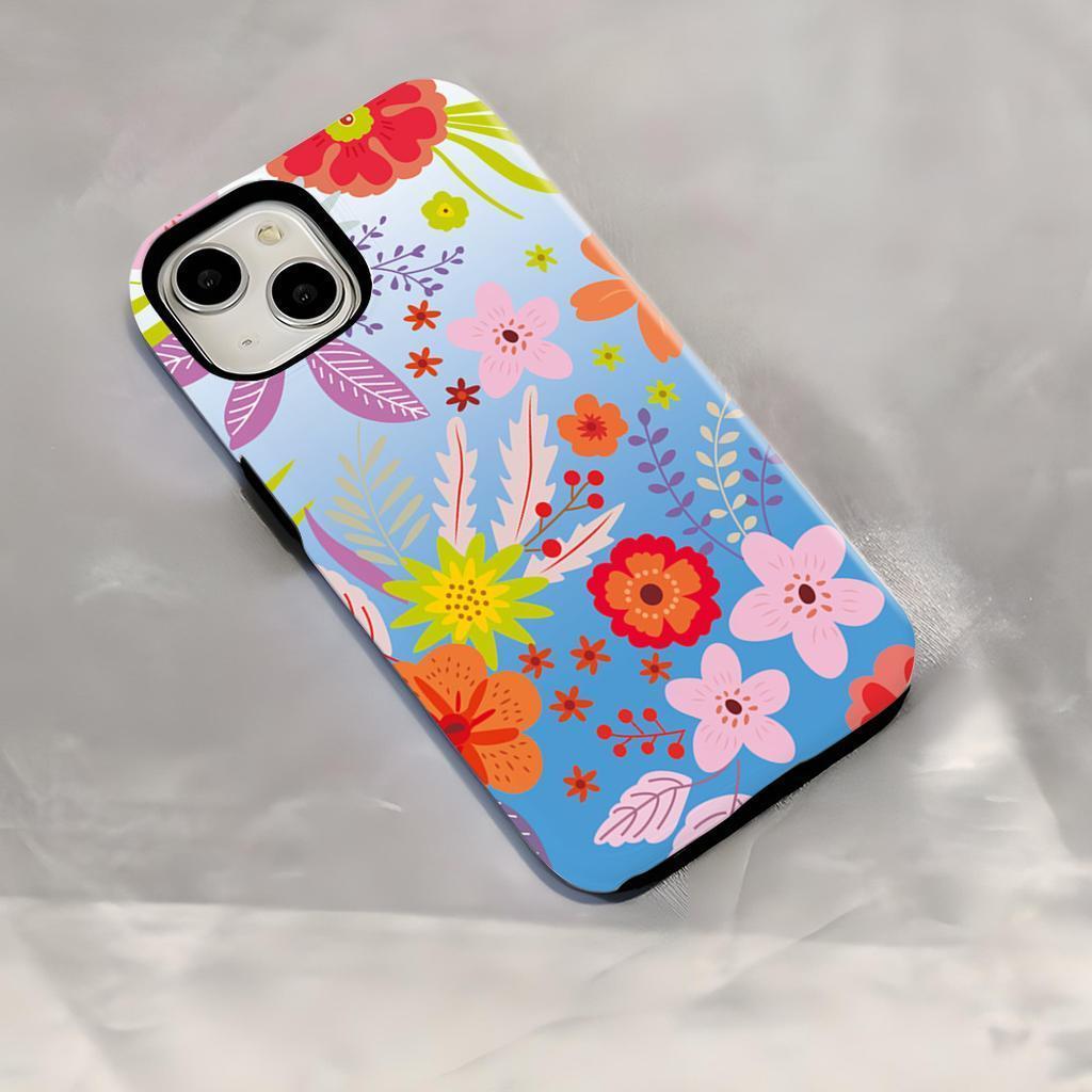 Colorful Floral Phone Case Vibrant Blossom Design