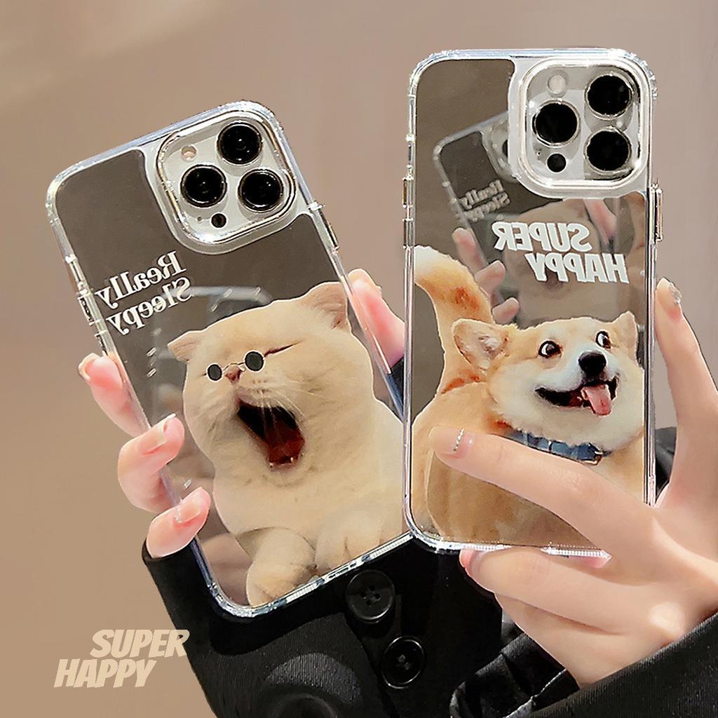 Custom Cat and Dog Mirror iPhone Cases