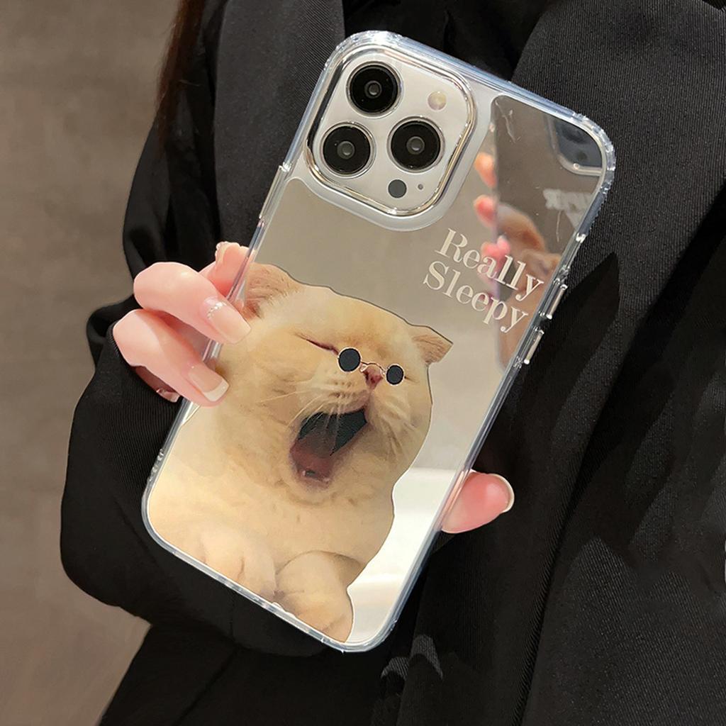Custom Really Sleepy Cat Mirror iPhone Case