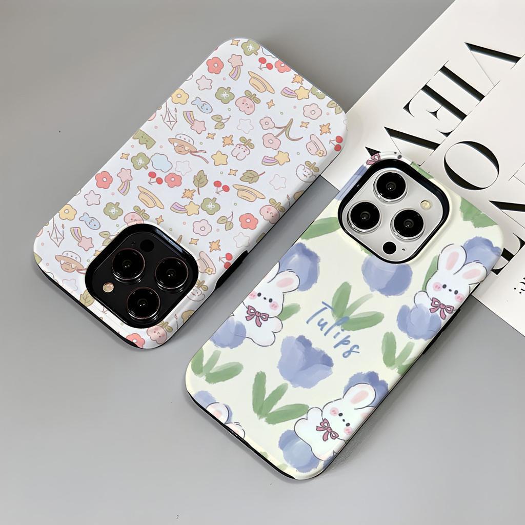 Cute Phone Cases Bunny Floral Doodle Designs