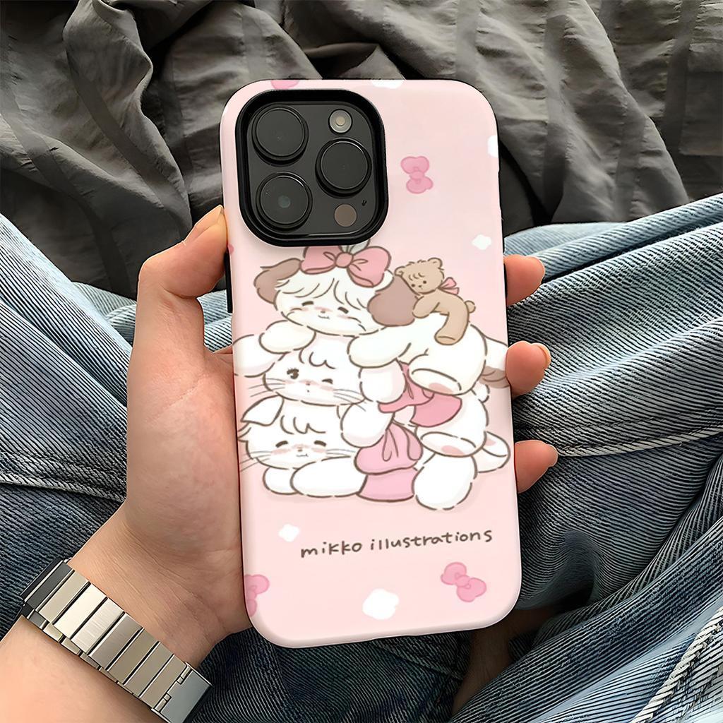 Cute Pink Phone Case Kawaii Animal Illustration
