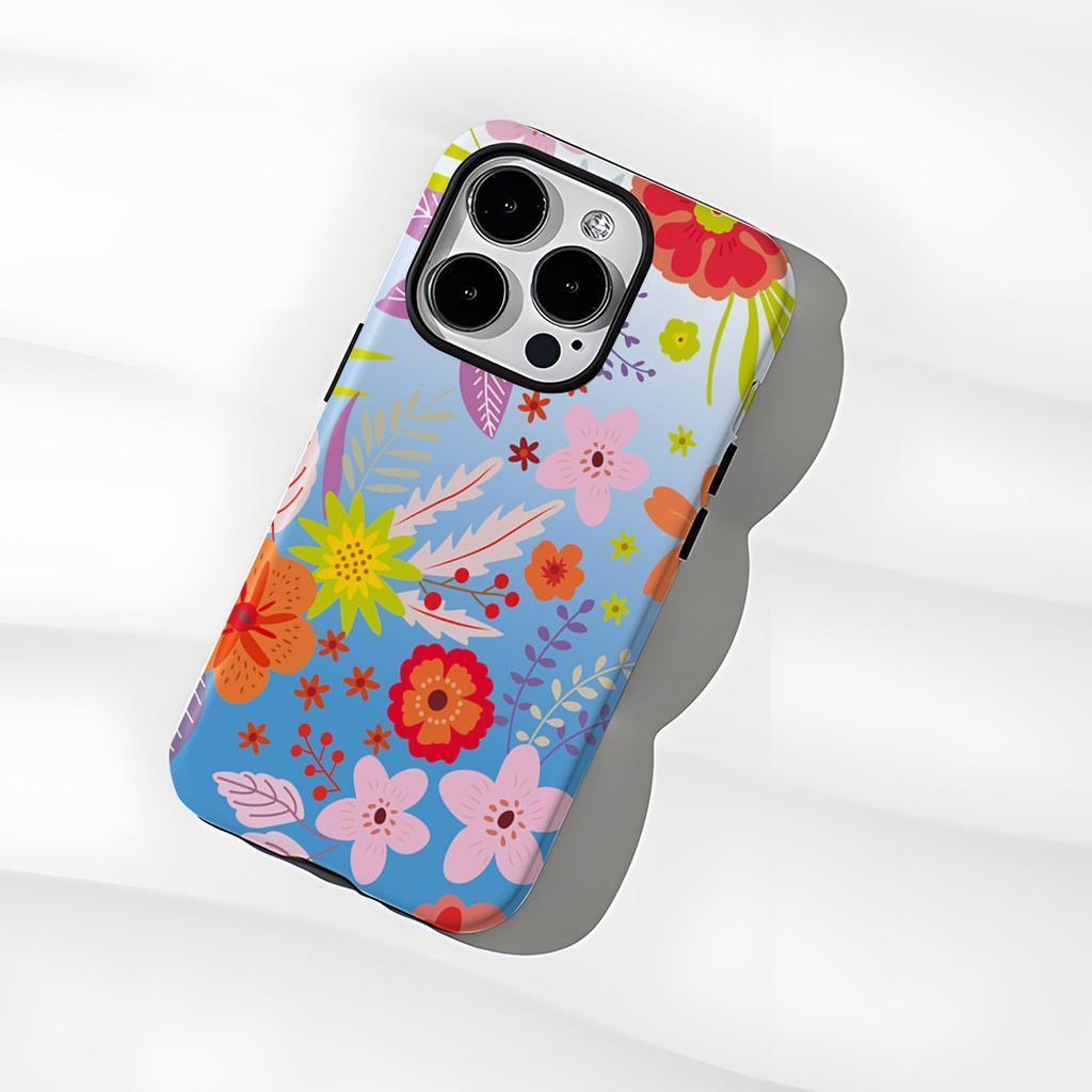 Floral Phone Case Colorful Spring Blossom Design
