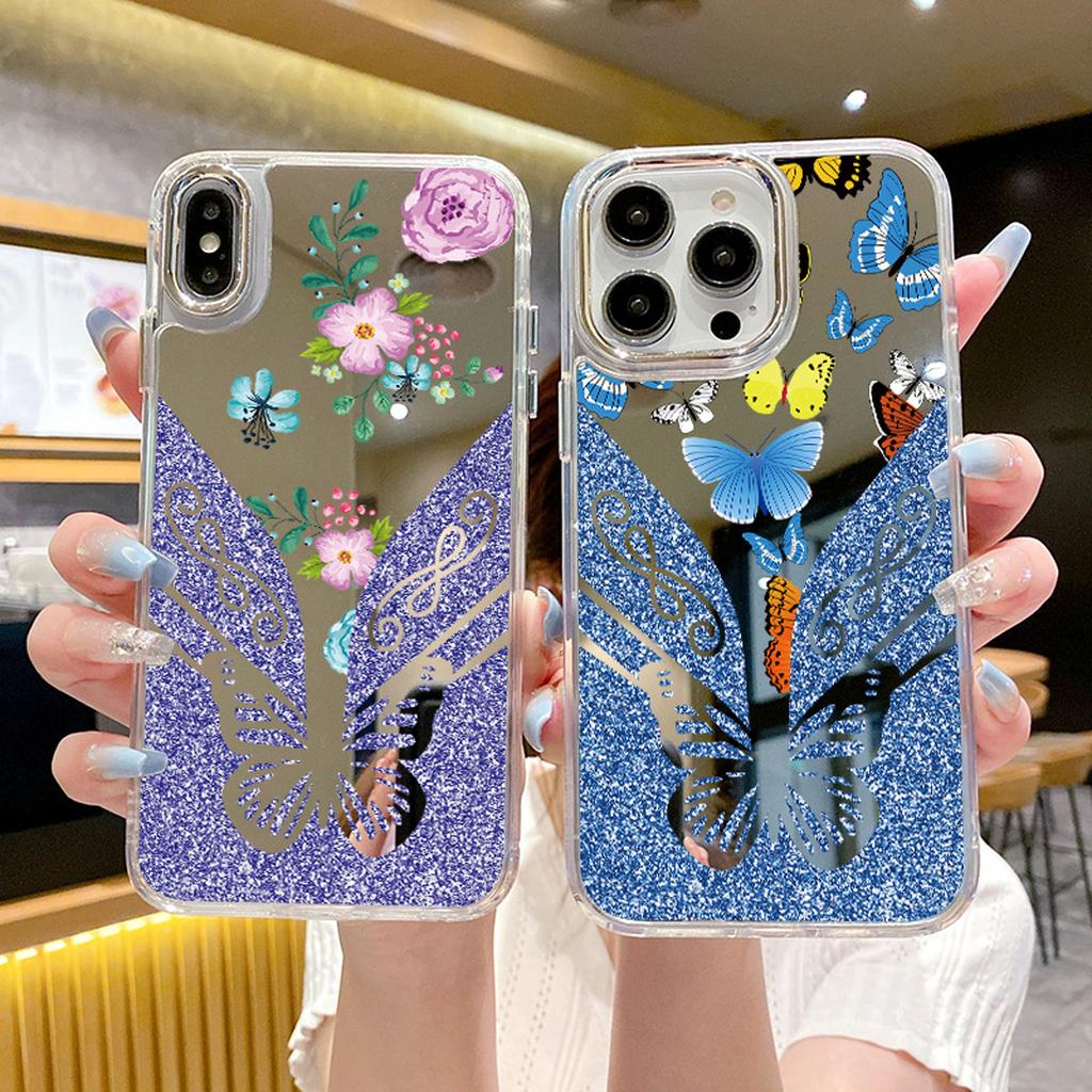 Glitter Butterfly Mirror Phone Cases Designs