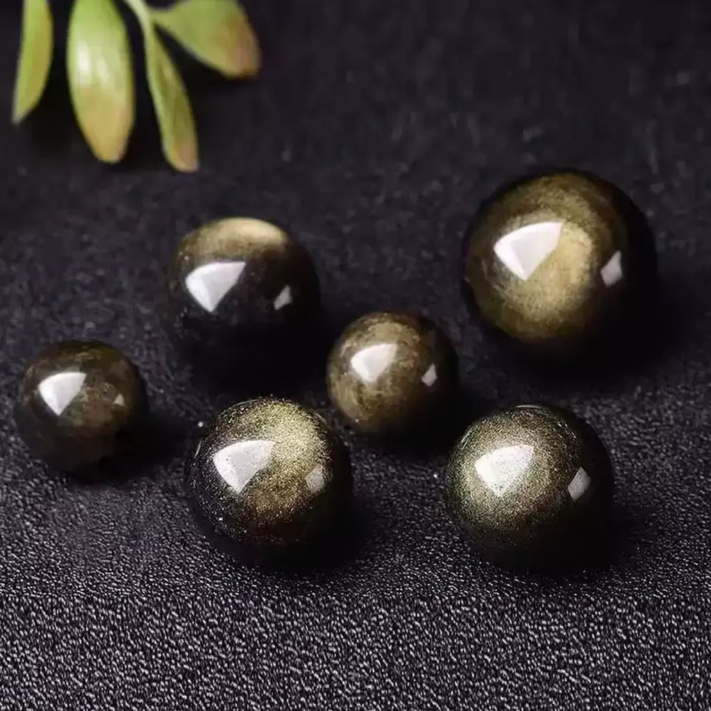 Golden Sheen Obsidian Sphere Golden Sheen Obsidian Sphere Set