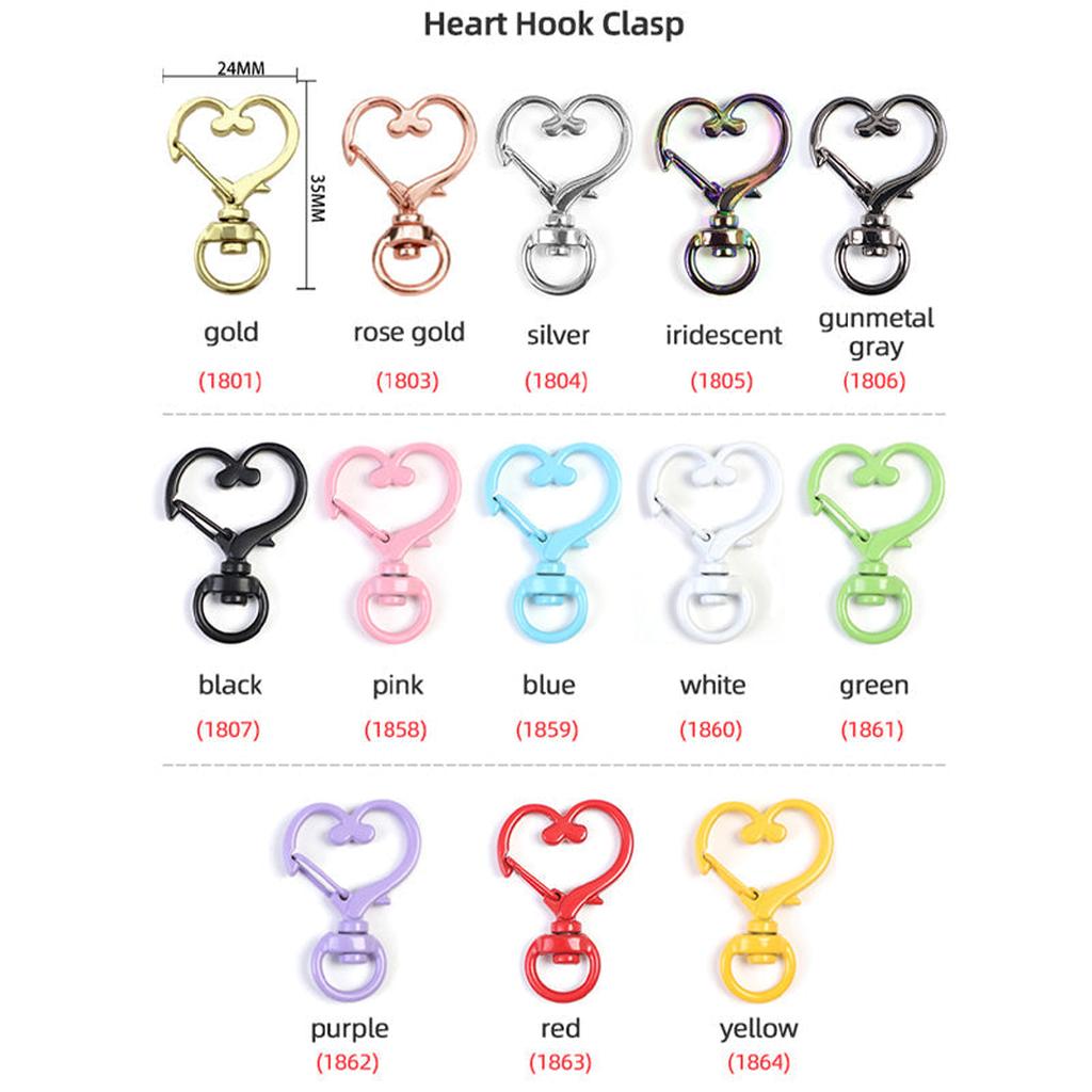 Heart Hook Clasp Color Options