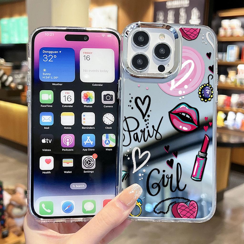 Paris Girl Mirror Phone Case Design