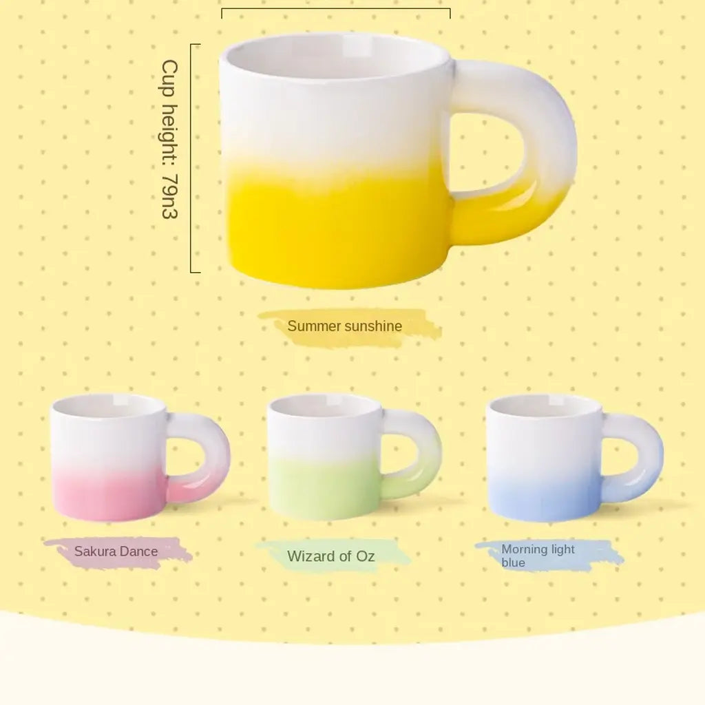 Pastel Gradient Ceramic Mugs Collection