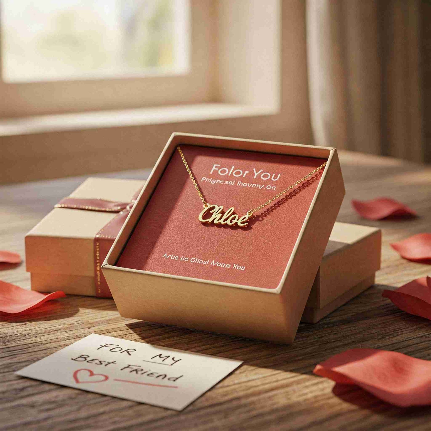 Personalized Gold Name Necklace Gift Boxed Chloe