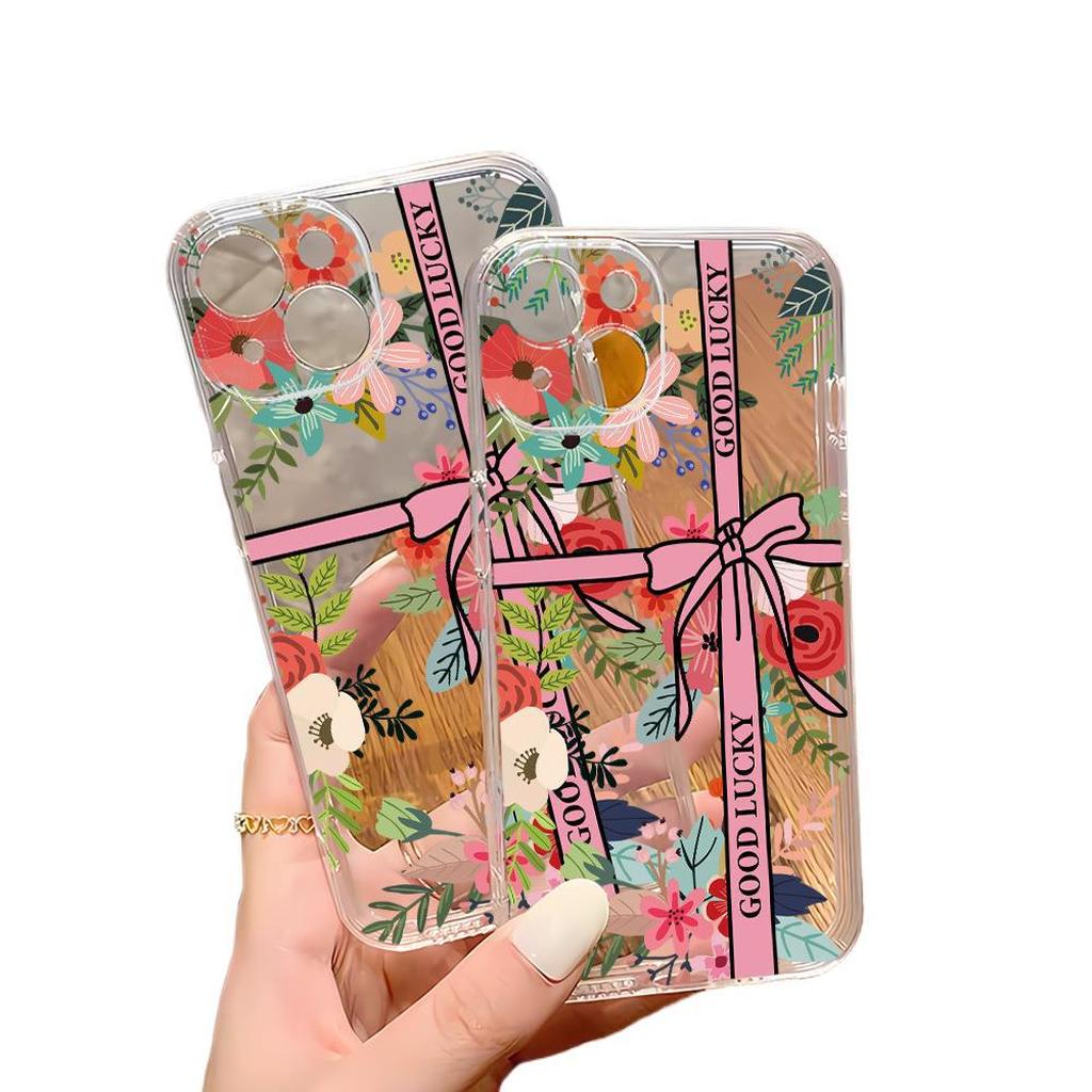 Pink Floral Ribbon Phone Case Design