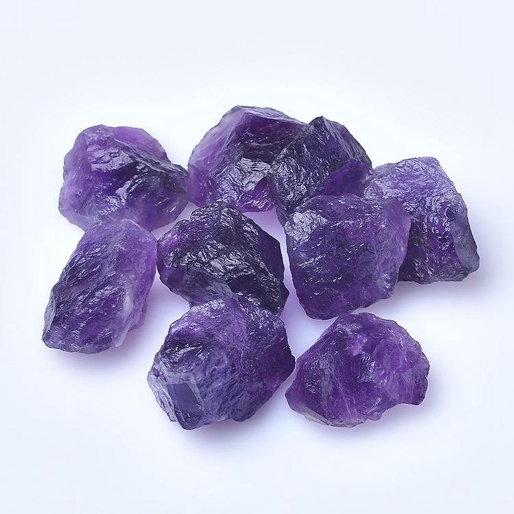 Rough Amethyst Crystal Cluster On White