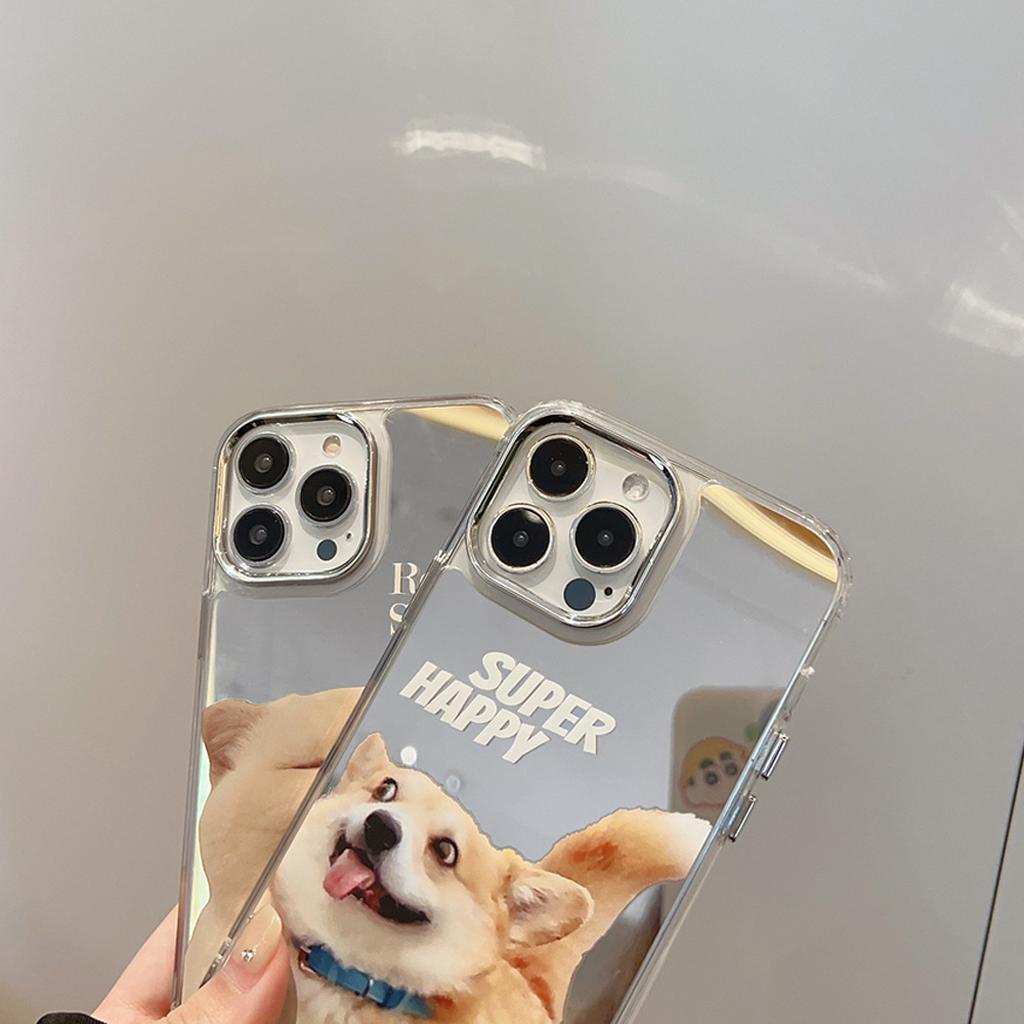 Super Happy Corgi Mirror iPhone Cases