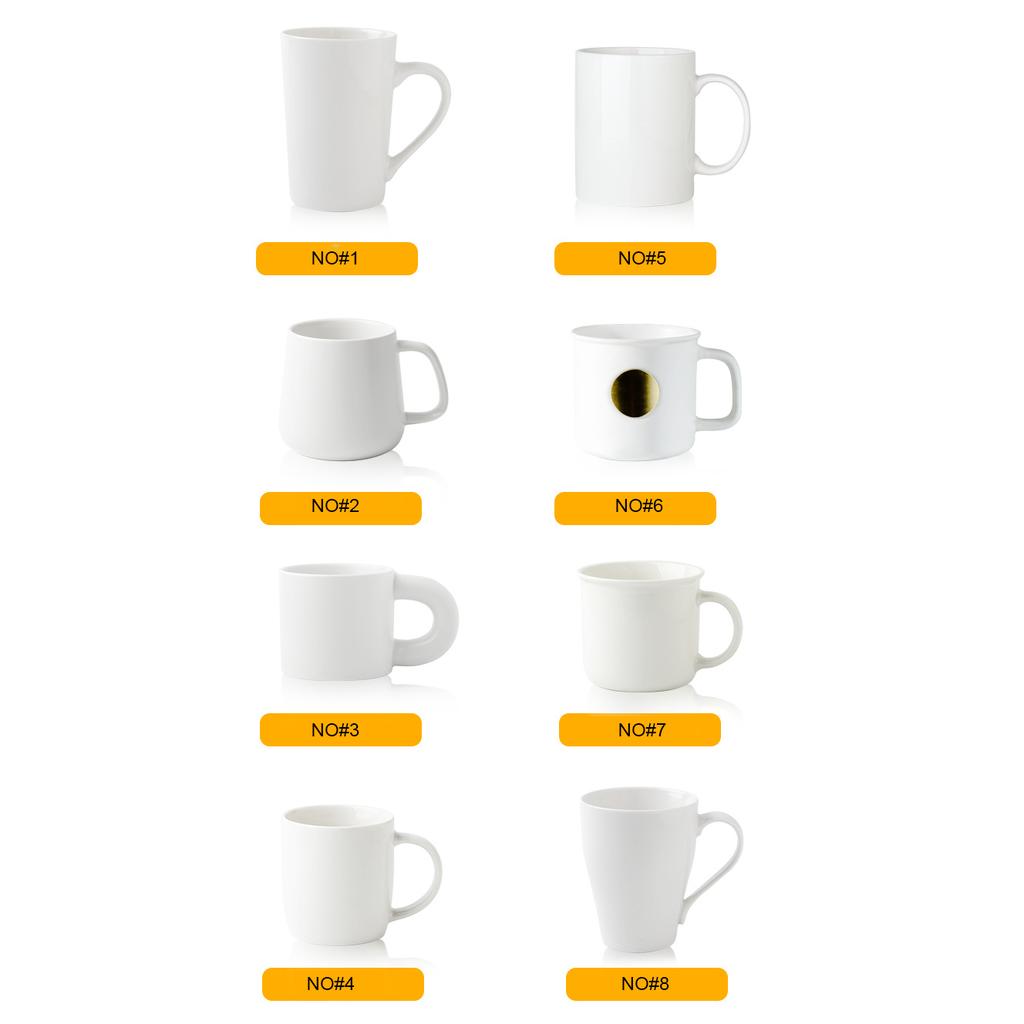 White Ceramic Mug Style Options