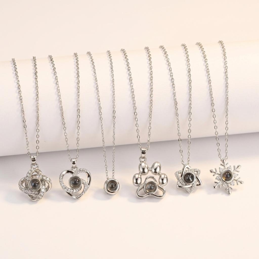 Personalized Photo Projection Necklace - Custom Memorial Gift