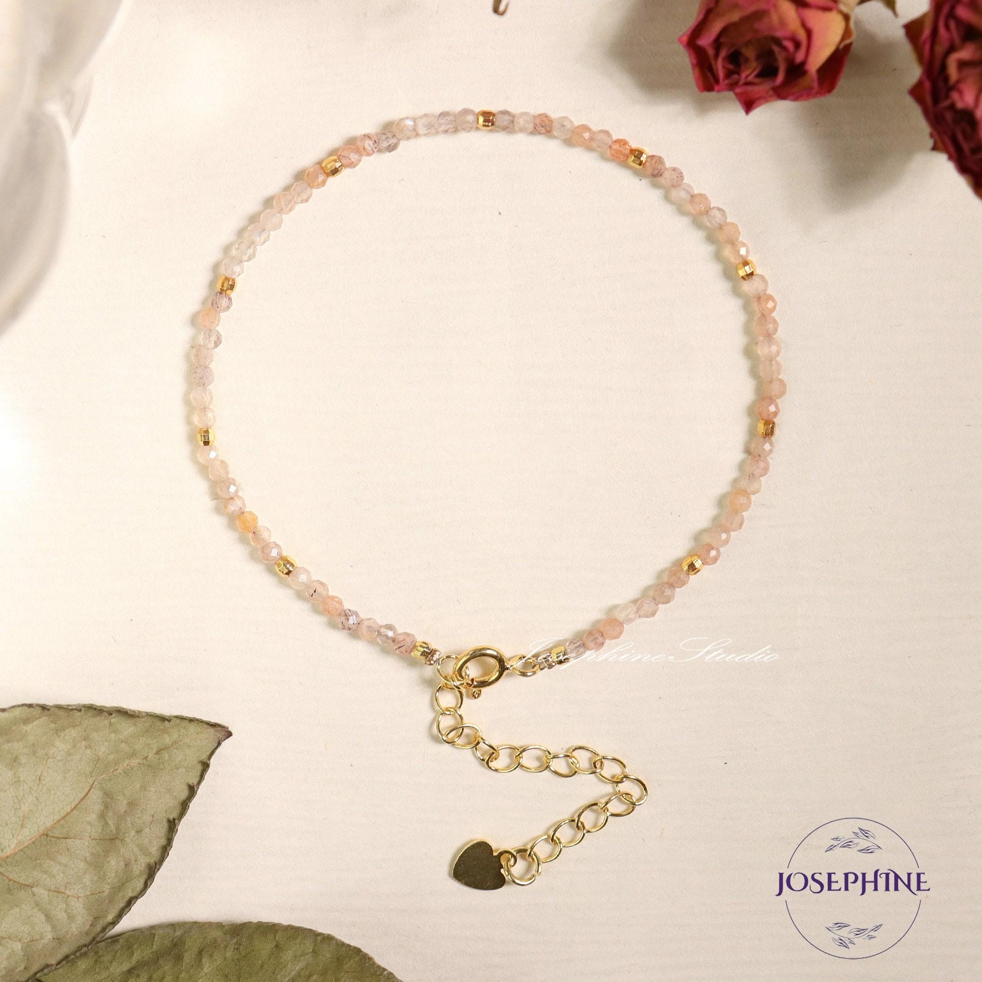 Radiant Sunstone Dainty Gemstone Bracelet