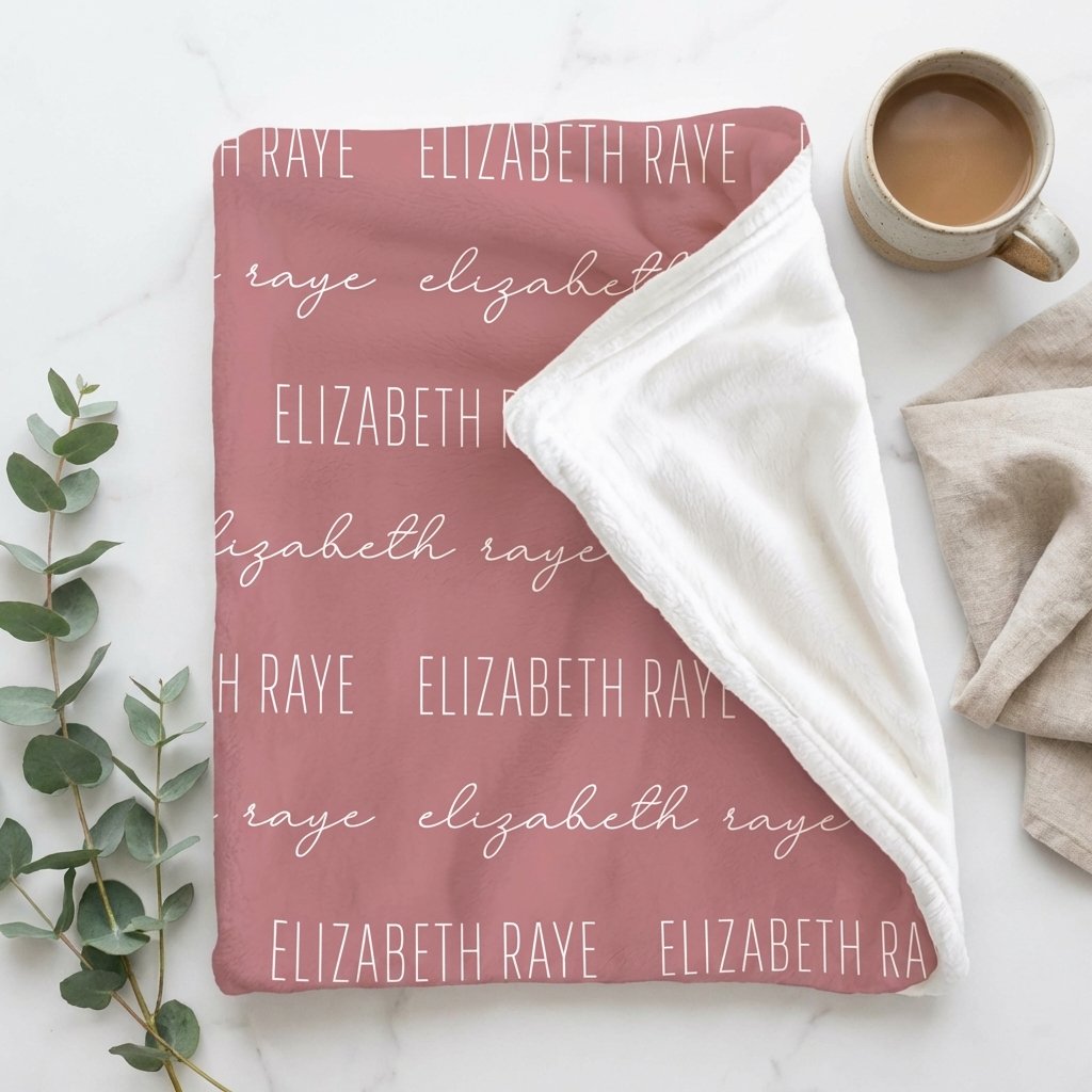 Personalized Baby Name Blanket - Custom Minky Newborn Swaddle