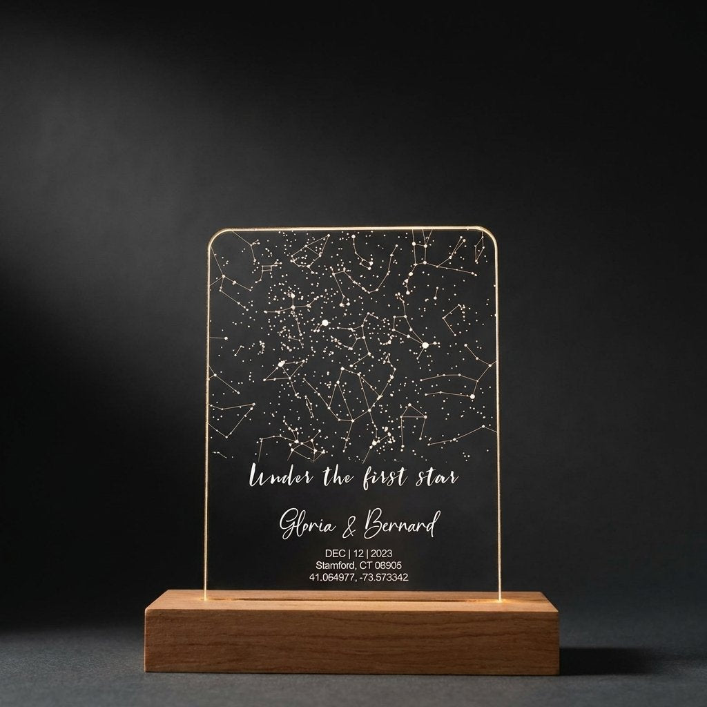 Personalized Star Map Night Light - Custom Anniversary Gift