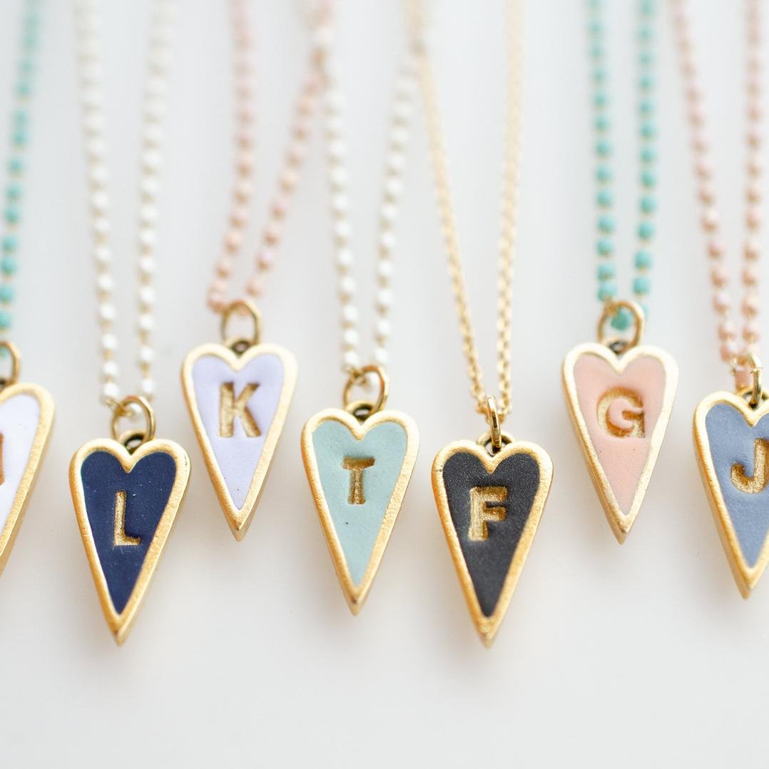 Personalized Clay Initial Heart Necklace | iMade4U