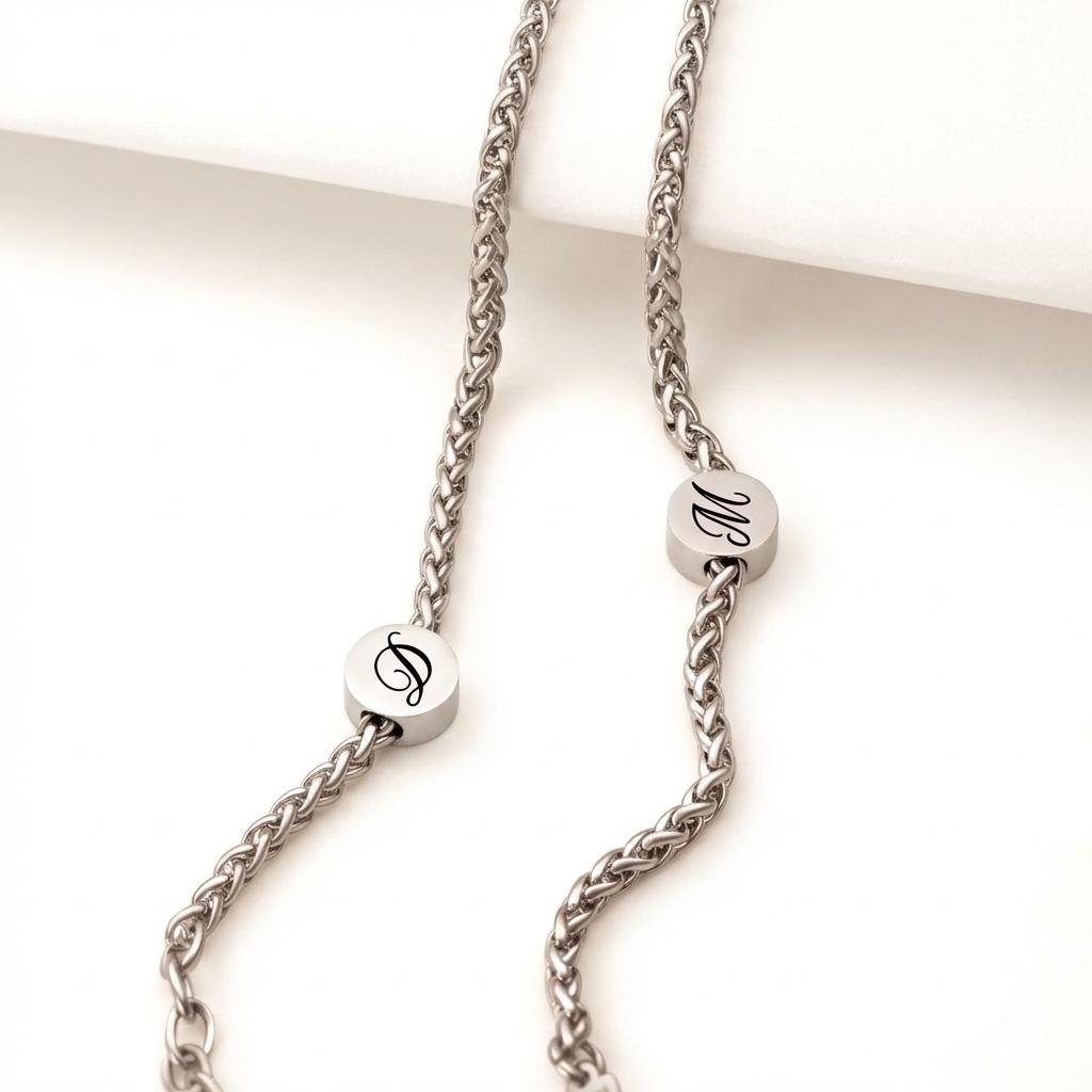 Personalized Couples Initial Bracelet Set - Matching Jewelry