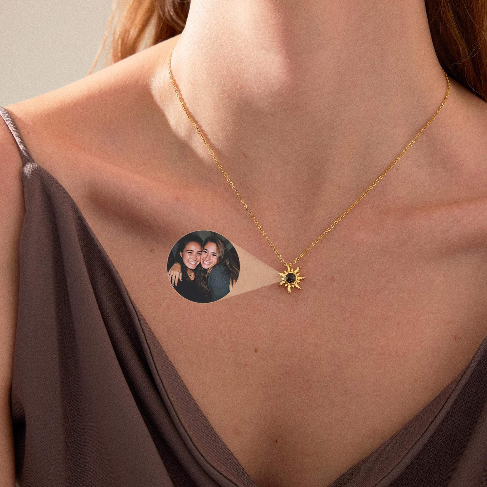 Radiant Sol: Personalized Photo Projection Necklace