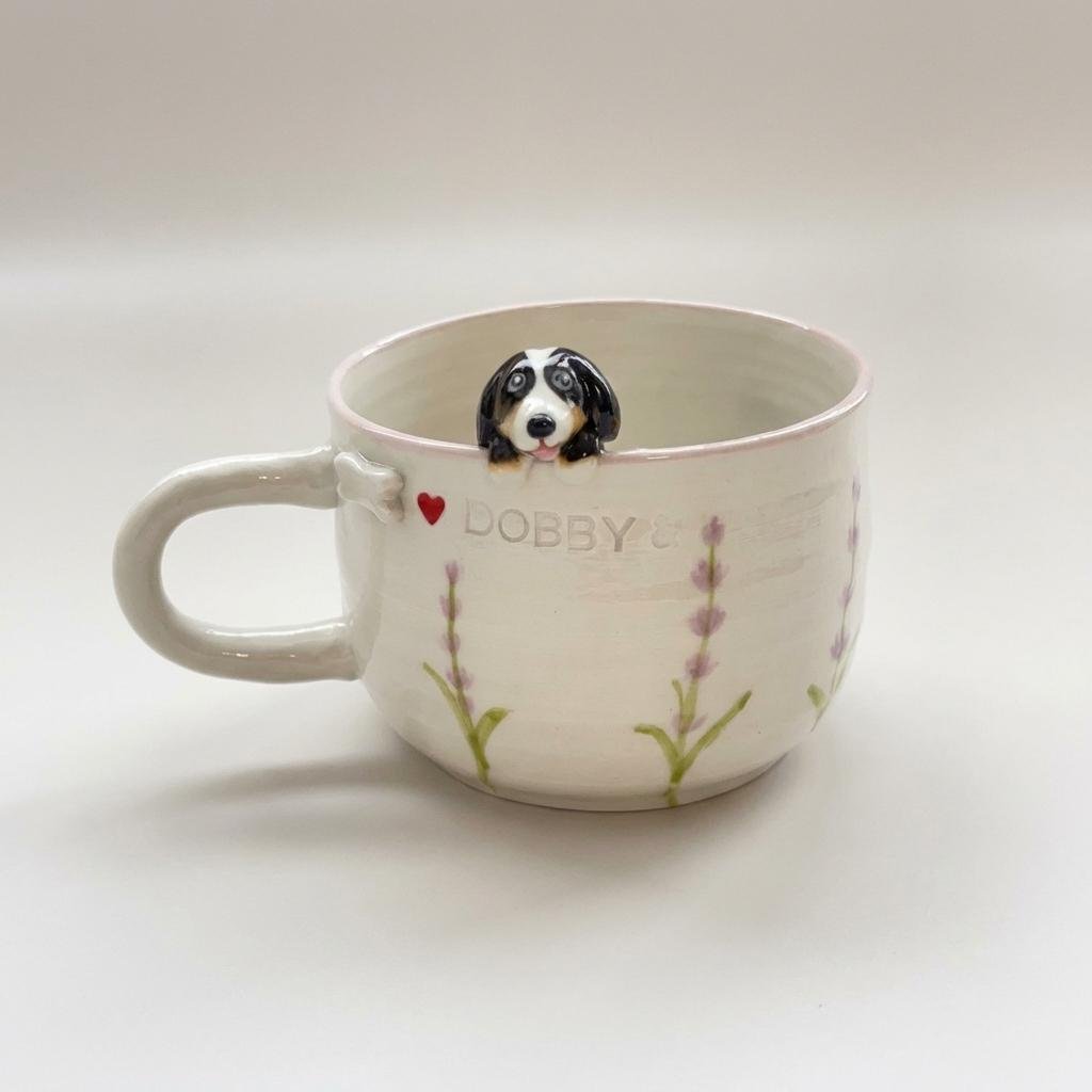 Artisan Custom Pet Peekaboo Mug - Hand-Sculpted Ceramic