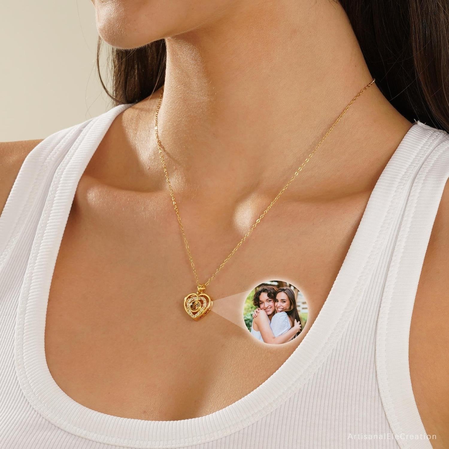 Eternal Memory Heart Projection Necklace