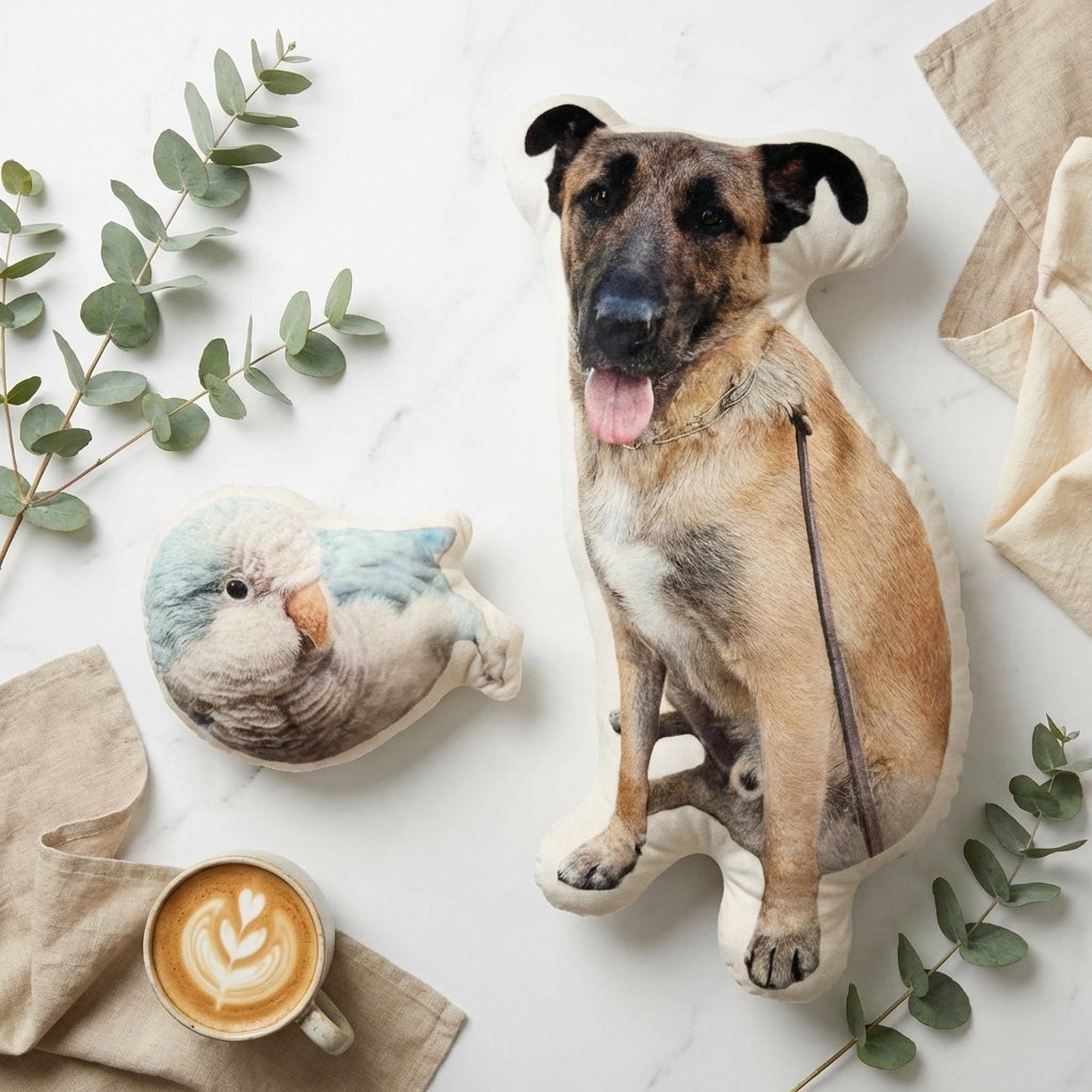 Custom Pet Shaped Pillow - Personalized Photo Dog Cushion