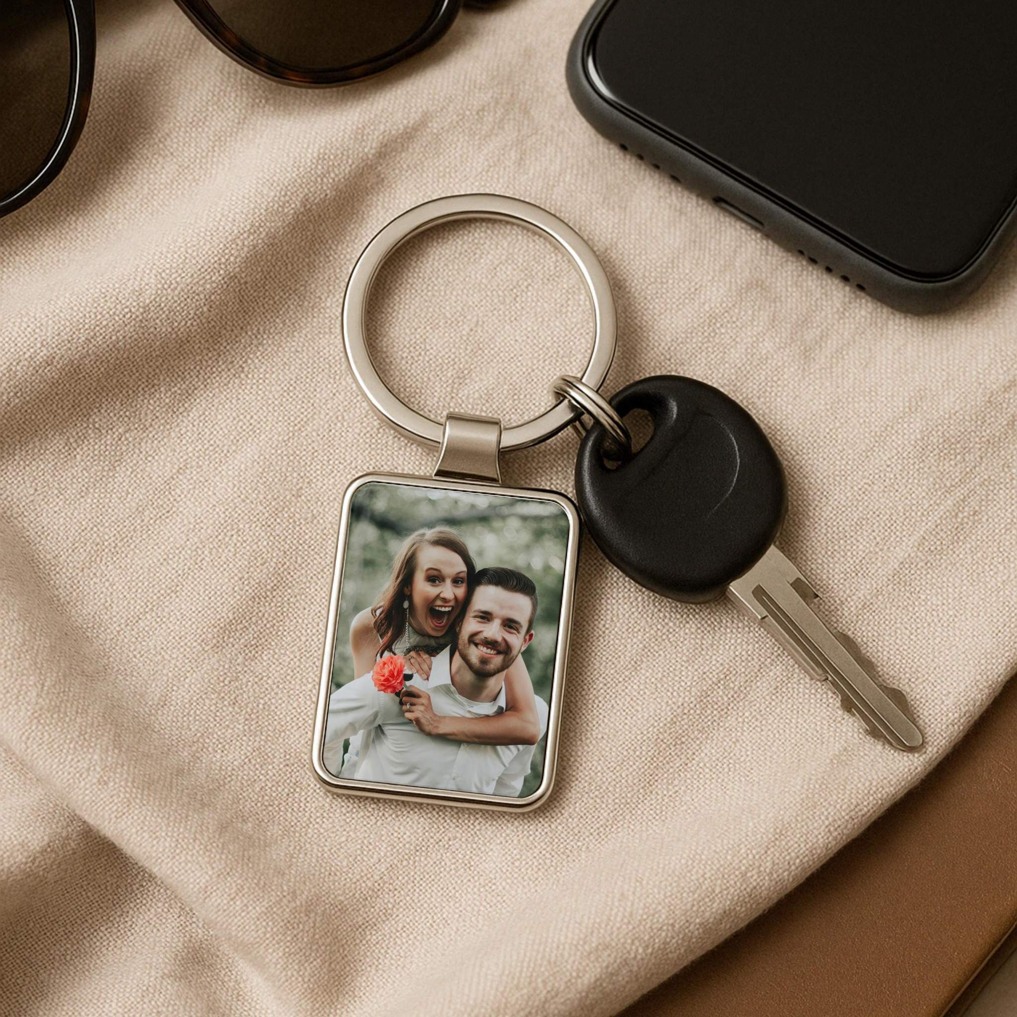 Heirloom Portrait Custom Photo Keychain