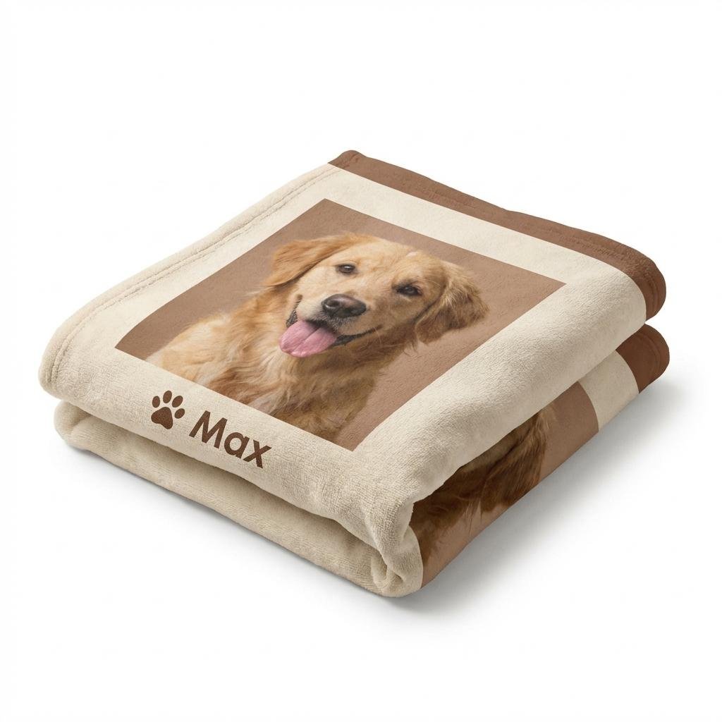 Personalized Pet Photo Blanket | Custom Dog & Cat Portrait