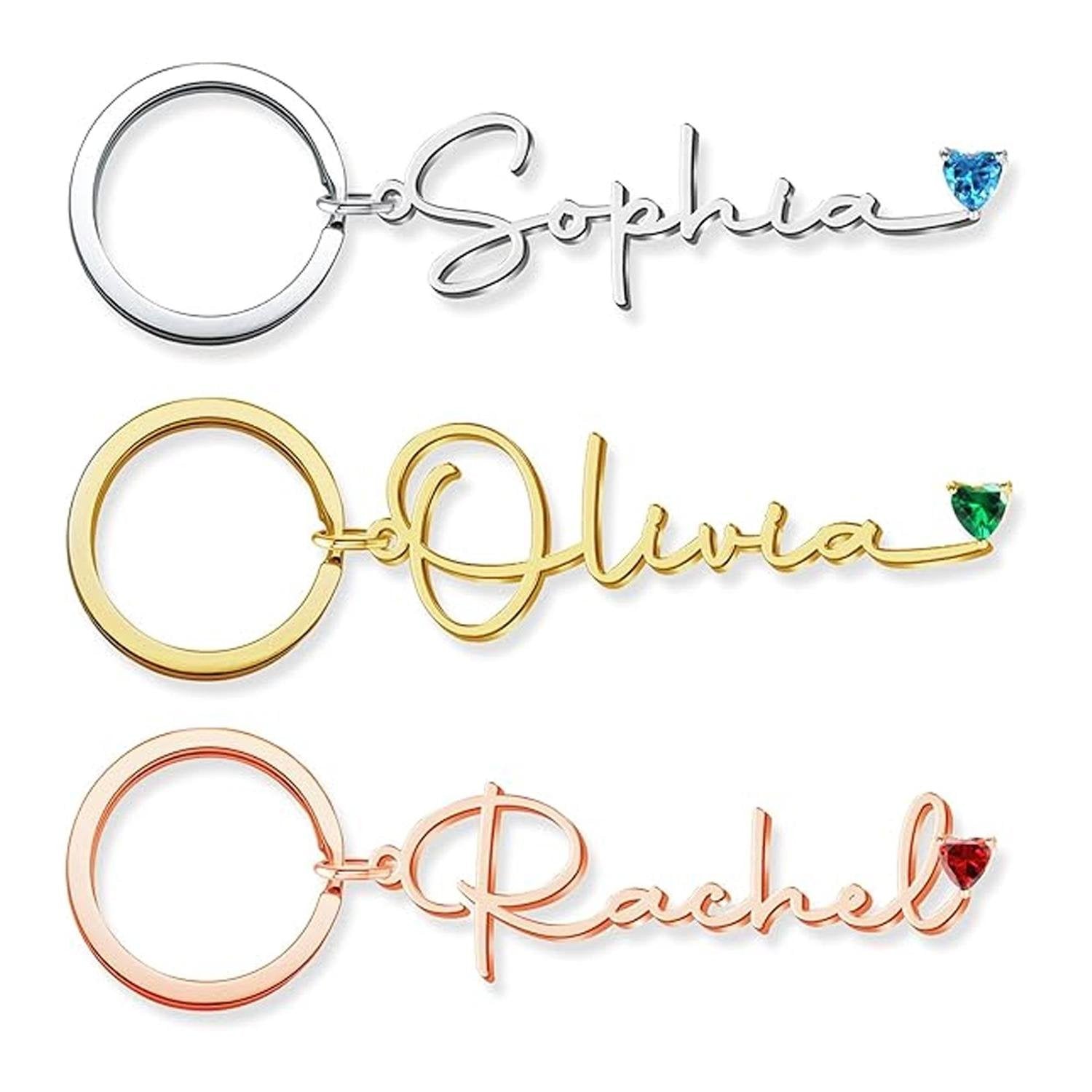 Signature Script Artisan Personalized Name Keychain