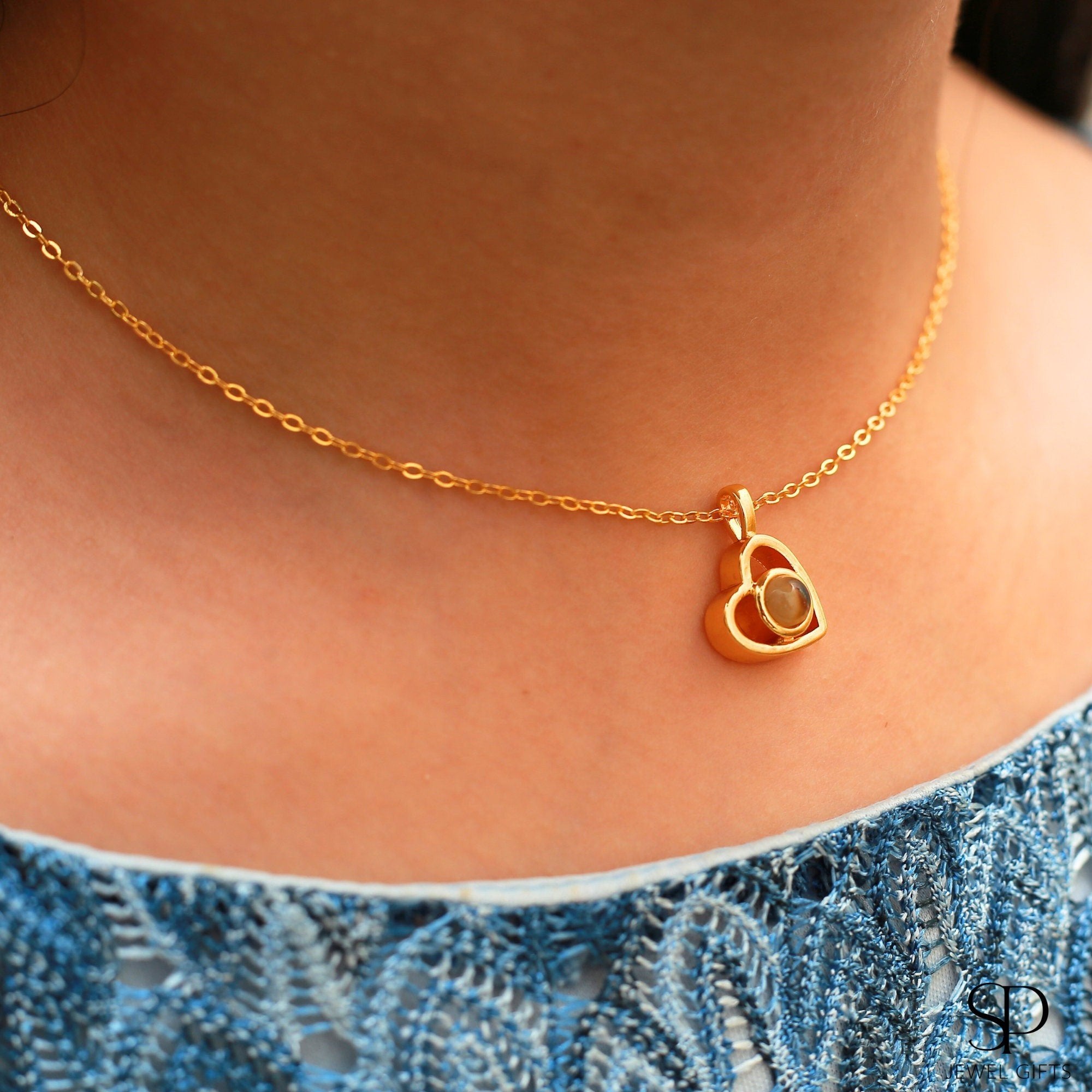 Bespoke Amora Heart Projection Necklace