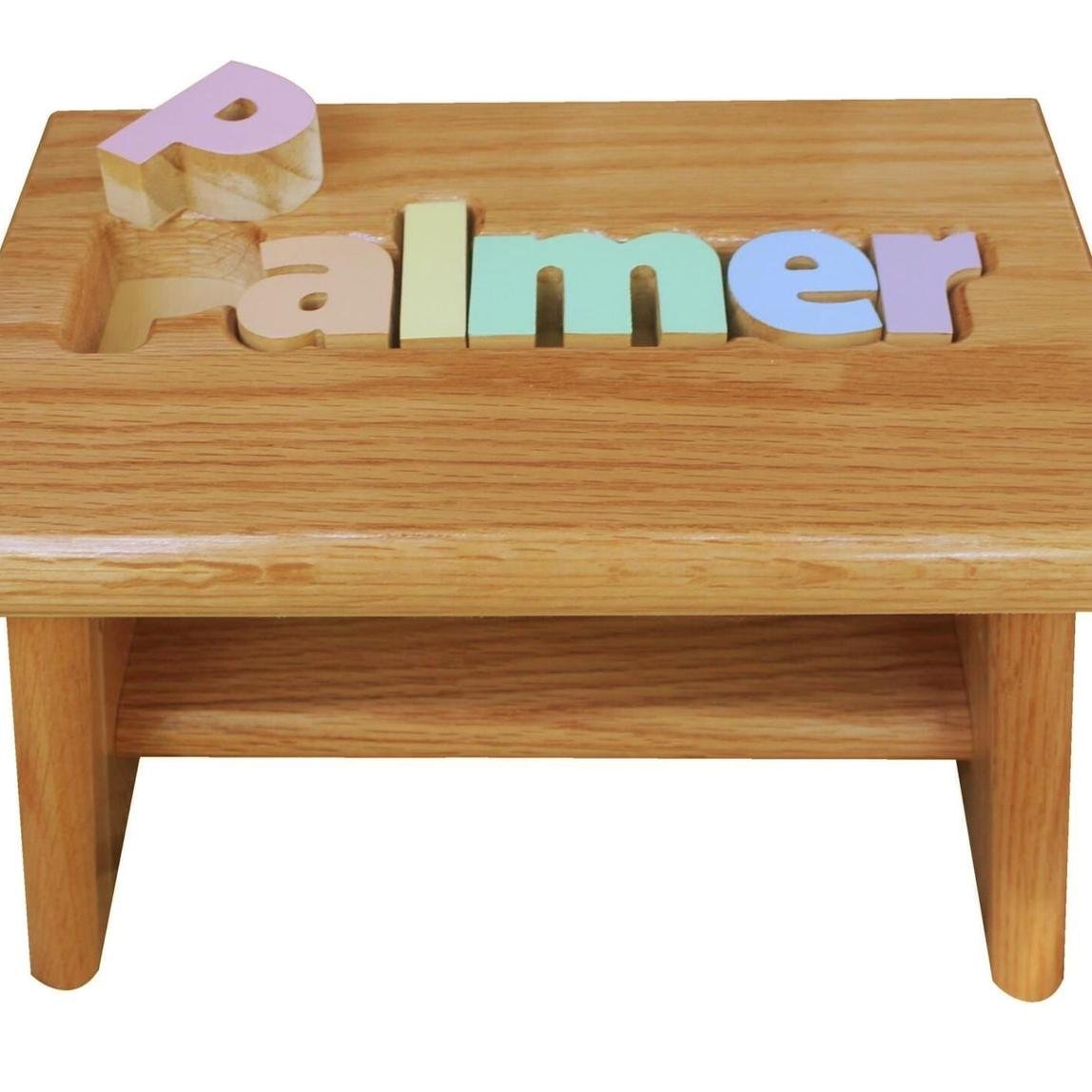 Heirloom Personalized Toddler Name Puzzle Stool