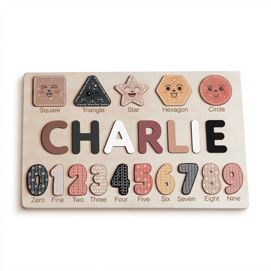 Personalized Wooden Name Puzzle for Toddlers & Baby Gift