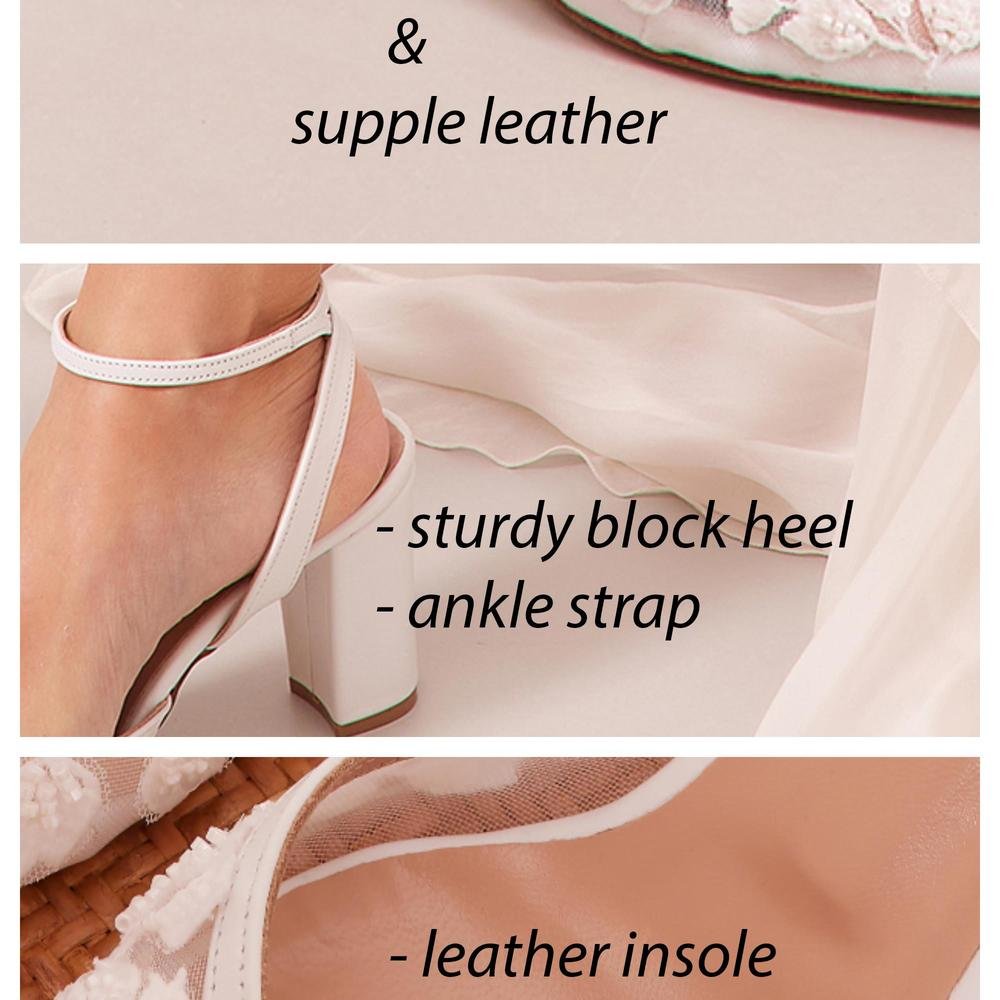 Handcrafted Erietta Lace Bridal Block Heels