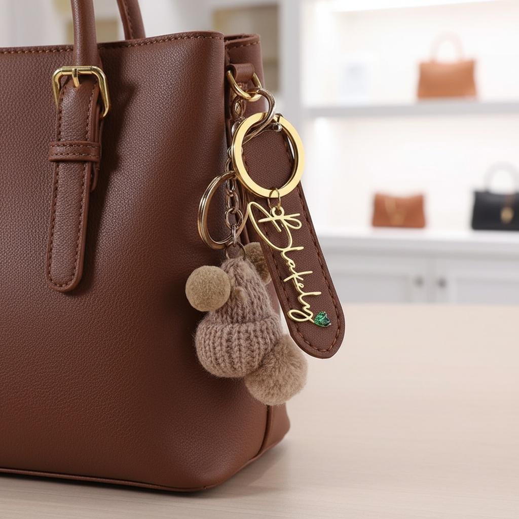 Signature Script Artisan Personalized Name Keychain