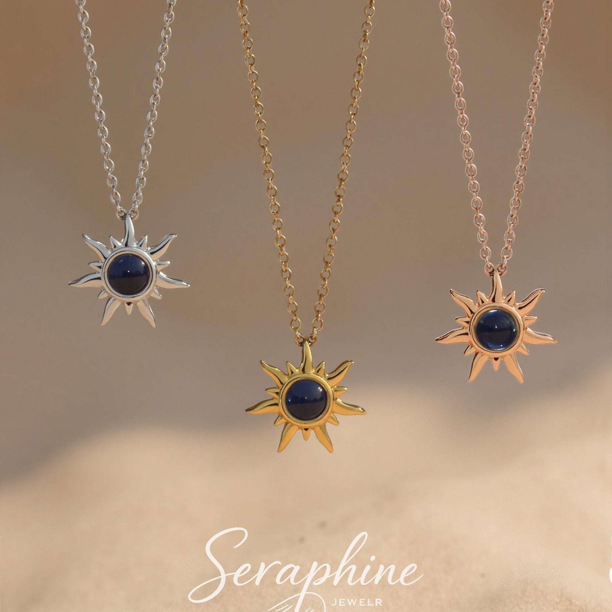 Radiant Sol: Personalized Photo Projection Necklace
