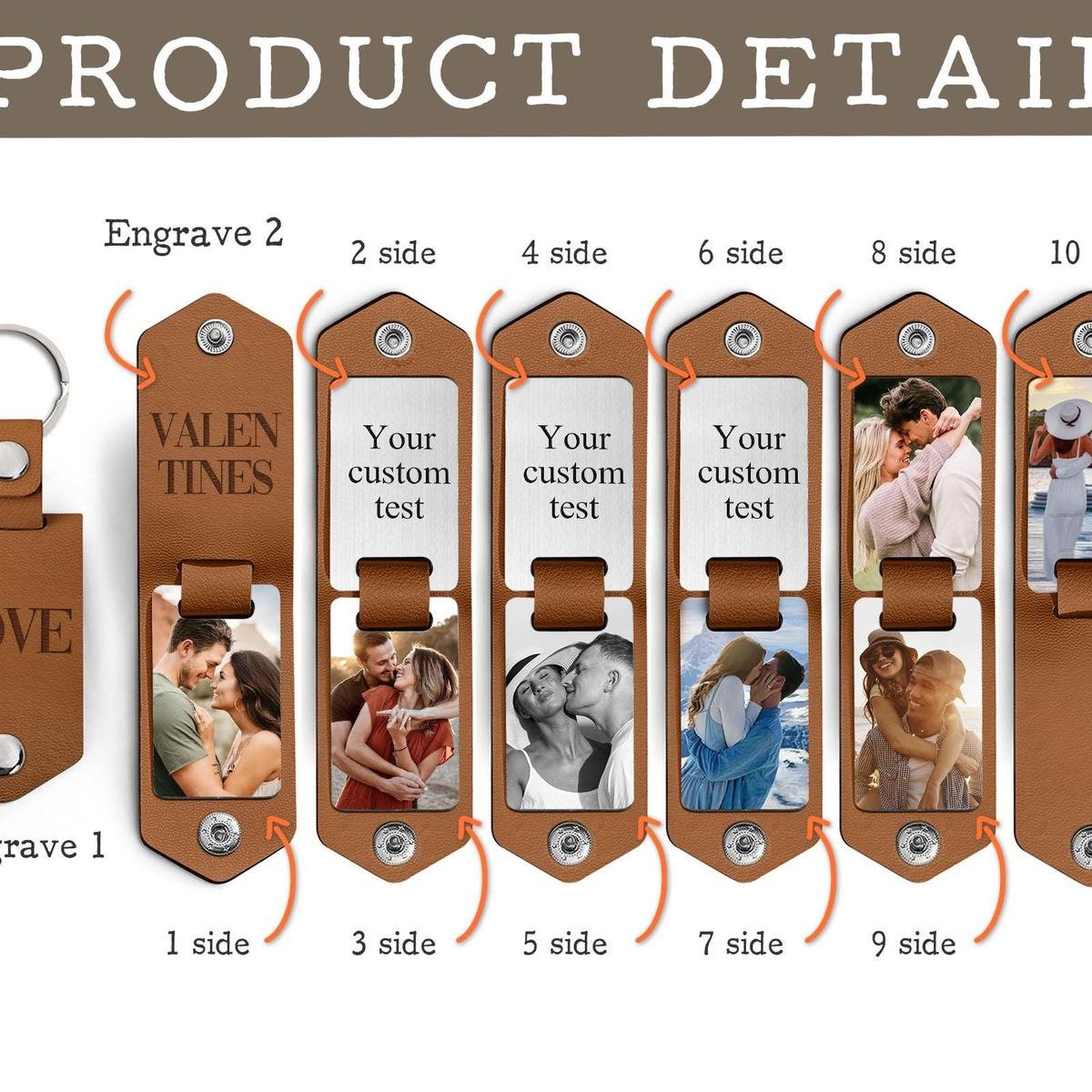 Heirloom Narrative Personalized Photo Keychain