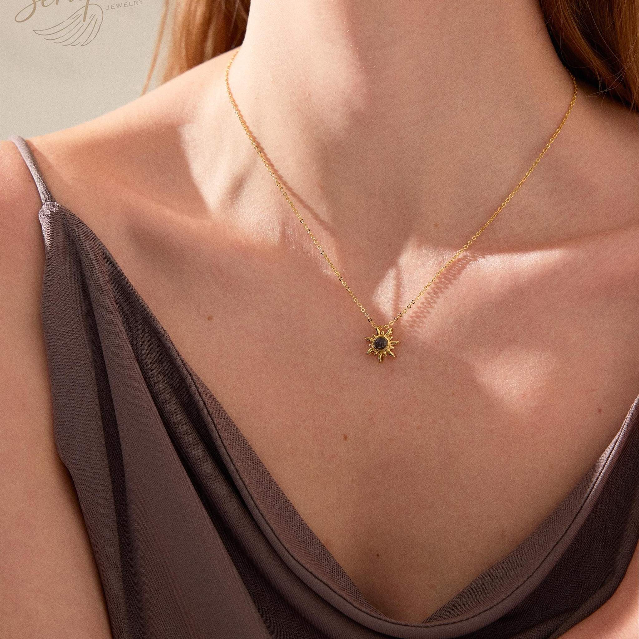 Radiant Sol: Personalized Photo Projection Necklace